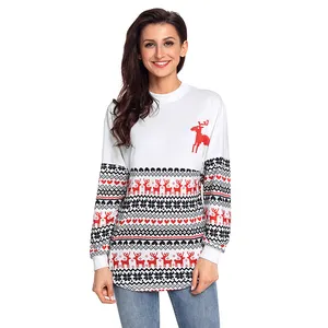 Spirit Jersey Long Sleeve Knit Christmas Sweater for Women