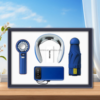 Coffret Cadeau 4-en-1 : Ventilateur + Masseur Cervical + Batterie Externe + Parapluie – Articles Souvenirs, Cadeau de Mariage, Cadeaux d'Entreprise pour Cadres