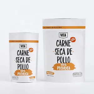 100g 2 Größen geruchs neutrale Carne seca de Pollo Plastikfolie beutel Stand Up Mylar Verpackungs tasche für Lebensmittel