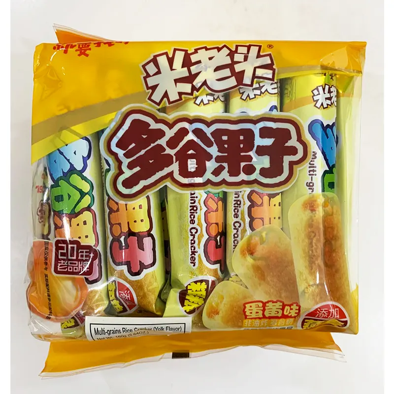 Uncle Pop vendita calda Multi grani Cracker di riso alghe riempite In rotoli di sfoglia snack tradizionali In cina