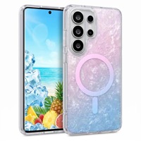 Coque Magnétique Créative à Motif Dégradé Étoile de Mer Océanique pour Samsung Galaxy S26 S25 S24 Ultra Plus FE, Housse Transparente Antichoc