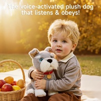 Jouet en peluche pour enfants Tumama, chien Schnauzer intelligent à commande vocale, chiot IA, chien intelligent qui marche, s'assoit, jouet musical en peluche