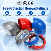 Raccord rainuré en fonte ductile pour lutte contre l'incendie ASTM A536 300 PSI UL FM, coude, té, réducteur pour système de protection anti-incendie par sprinklers