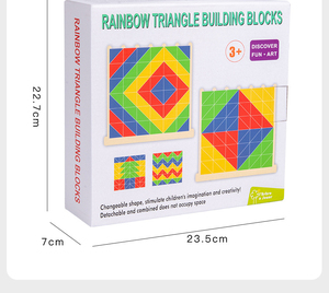 Bloques de construcción triangulares de madera de colores, cubos pequeños, formas geométricas, ecológicos, educativos para preescolar, juego de ensamblaje - Product Image 6