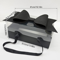 Boîte cadeau réutilisable transparente avec poignée, plusieurs tailles, pour bonbons et fleurs, emballage de fête, vente en gros