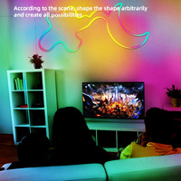 Bande Néon Flexible en Silicone à Synchronisation Musicale et Commande Vocale, Bande LED RGB Adressable RGBIC Intelligente Wi-Fi