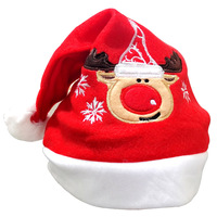 Cappello LED Luminoso Rosso in Tessuto Non Tessuto a Tema Cartone Animato, Accessorio per Feste di Natale, Regalo a Sorpresa per Raduni Festivi