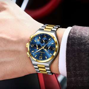 POEDAGAR 688, <span class=keywords><strong>reloj</strong></span> de pulsera de lujo para Hombre de negocios, <span class=keywords><strong>reloj</strong></span> de fecha luminoso <span class=keywords><strong>Original</strong></span> para Hombre, relojes de cuarzo de acero inoxidable para Hombre, <span class=keywords><strong>Reloj</strong></span> para Hombre - Product Image 3