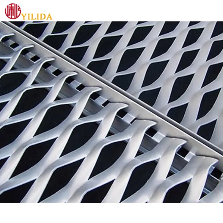 Yüksek kaliteli karbon çelik galvanizli çelik ızgara genişletilmiş Metal ızgara teli yaprak