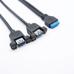 เมนบอร์ด 20 พินพร้อมสายต่อขยาย USB 3.0 แบบคู่พร้อมอะแดปเตอร์สำหรับเคสคอมพิวเตอร์ - Product Image 3