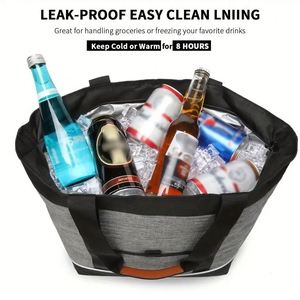 Large Reusable 600D Insulated Cooler Bag Thermal Lunch Box School Camping Picnic Shoulder Bag - Product Image 3