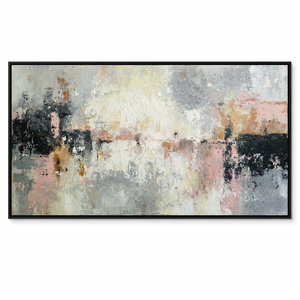 Luxuriöses Neutrales Abstraktes Leinwand-Wandbild Beige-Graues Strukturiertes Gemälde für Hotel-Lobby Büro Wohnzimmer Dekoration - Product Image 1