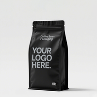 Sac de café à fond plat imprimé sur mesure avec valve zippée emballage compostable d'usine biodégradable écologique pour aliments pour animaux de compagnie