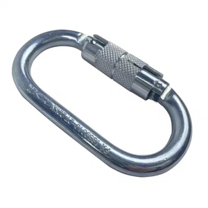 Karabiner Oval Perak 25kn dari Baja Paduan untuk Keselamatan Industri, Panjat Tebing, dan Pengait Sabuk Pengaman - Product Image 1