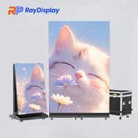 Pantalla LED Digital Plegable Triple Portátil GOB para Interiores de 1280*1920 mm, Cartel Publicitario para Supermercados y Áreas Comerciales