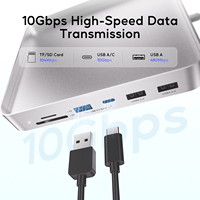 Concentrador USB C PULWTOP para iMac de 24 Pulgadas M1/M3/M4, Concentrador iMac con USB C/A de 10 Gbps, SD/TF, Compatible con Expansión de SSD M.2 (NO Incluido)
