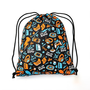 Custom Cartoon Print <b>Nylon</b> Drawstring <b>Backpack</b> Sport Drawstring Bag Custom Logo for Holiday Gift Promotion OEM ODM - Product Image 3