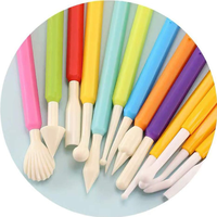 9 outils de sculpture en plastique pour fondant, outils de décoration de gâteaux, outils de modelage de poterie pour la sculpture de fleurs sur gâteaux