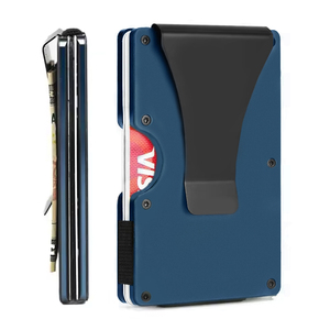 Gratis RFID-blokkerende metalen portemonnee kaarthouder hoesje met aangepast LOGO, RFID-slanke herenportemonnee, minimalistische aluminium portemonnee voor heren - Product Image 3