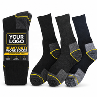 Chaussettes de travail robustes en coton recyclé, semelle en tissu éponge, talon et bout renforcés, grandes tailles, résistantes à l'usure, pour hommes, construction, industrie