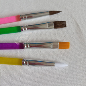 Ensemble de pinceaux d'artiste de peinture bricolage pour enfants avec poignée en plastique coloré cheveux en nylon pour projets d'art pour enfants - Product Image 2