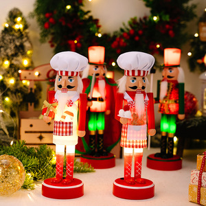 LK Brand Eco-Friendly <b>Christmas</b> <b>Decorations</b> LED Light Wooden Handmade Santa Figurine Tabletop <b>Decoration</b> New Year Gifts - Product Image 3