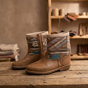 Botas kilim de cuero genuino hechas a mano - Product Image 1