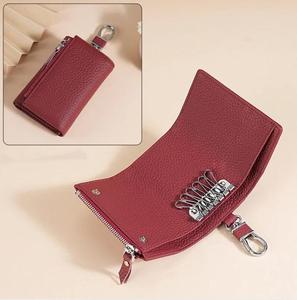 Porte-clés multifonctionnel en cuir véritable pour femmes, portefeuilles minimalistes pour femmes, porte-monnaie pour femmes - Product Image 5