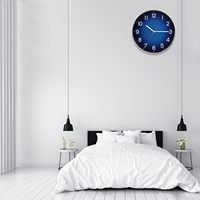 Jam Dinding Bundar Modern Mewah Senyap Biru Ruang Tamu Plastik Kuarsa Sederhana Nordik Kreatif Gradient Custom