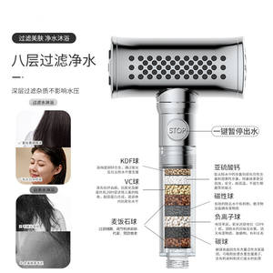 Cabezal de Ducha Presurizado Tomahawk TDS4150 con Filtro Purificador de Agua, Antibacteriano, Desclorante y Embellecedor de la Piel, Portátil - Product Image 1