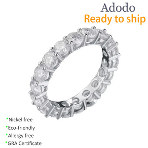 Bague Éternité en Argent S925 avec Moissanite 0,3 Carat de 4 mm, Couleurs Alternées, Sans Irritation, Certifiée GRA, Idéale pour un Cadeau <span class=keywords><strong>d</strong></span>'Anniversaire - Product Image 2