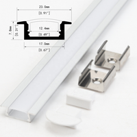 Profilé LED encastré pour cloison sèche 17x8mm en aluminium extrudé avec services de pliage, découpe et soudure