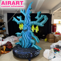 Arbre fantôme gonflable lumineux avec base, modèle d'arbre de jardin pour Halloween, taille personnalisée, arbre monstre gonflable