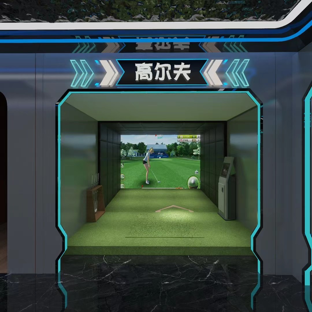 Interactive Automatic Indoor Golf Simulator Room Wall Panel for Playhouse Trampoline Park Featuring Projection Simulator