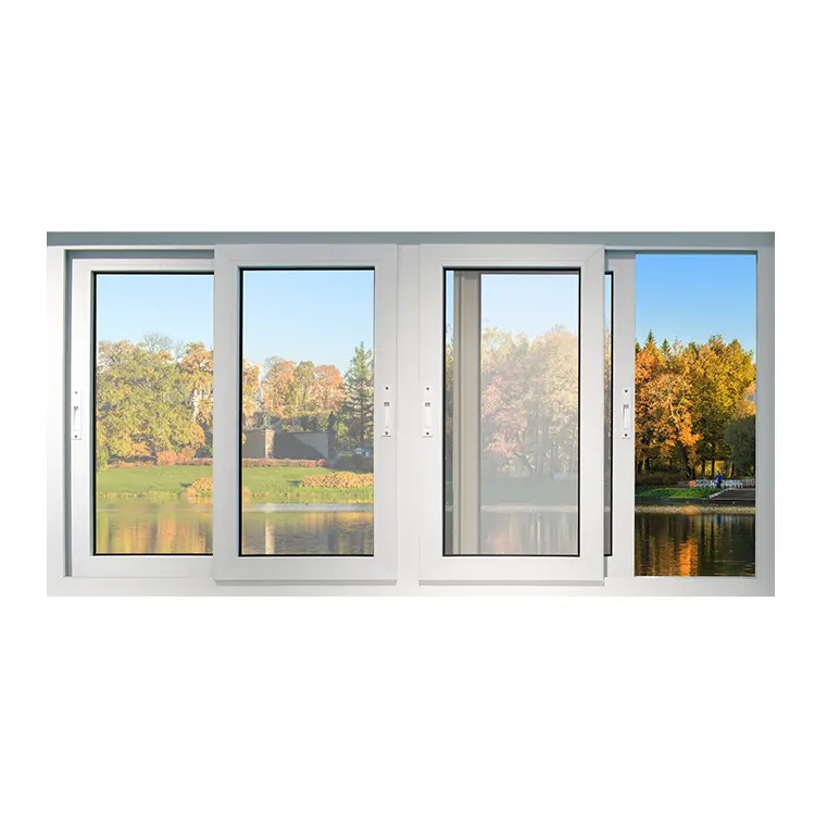 Fenêtre coulissante de maison, 2 panneaux Upvc, prix d'usine chinois, 2 panneaux, fenêtre coulissante, pièces