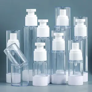 Пластиковая прозрачная бутылка для лосьона, 15 мл, 30 мл, 50 мл, 80 мл, 100 мл, 120 мл, 4 унции, бутылка с безвоздушным мелким распылителем
