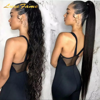 Extension per capelli lisci con clip, pezzo unico con clip, extension di capelli umani per donne nere