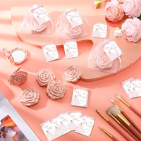 Souvenirs de mariage, miroir de poche pliable compact personnalisé à double face, finition argentée, ensemble d'outils de maquillage, cadeaux