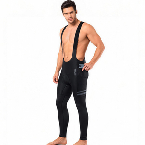 Pantalons de cyclisme thermiques en polaire pour <span class=keywords><strong>homme</strong></span> WOSAWE, avec rembourrage en gel 5D, haute élasticité, collants de vélo chauds - Product Image 3