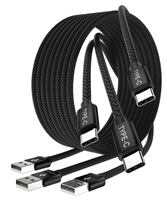 Câble Chargeur 3ft 6ft 10ft Tressé Nylon Universel 3A Micro Type-C pour Rechargement Téléphone Portable Câble USB