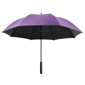 Auto open customized logo printing fiberglass windproof frame umbrella with black uv coated fabric