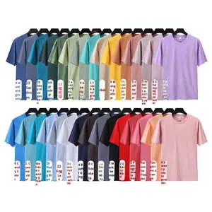 Camiseta de Manga Corta para Hombre y <span class=keywords><strong>Mujer</strong></span>, de Algodón de Felpa, 32 Hilos, Hilo Doble Solona, 240g, Algodón Puro, Transpirable, Absorbe la Humedad - Product Image 3