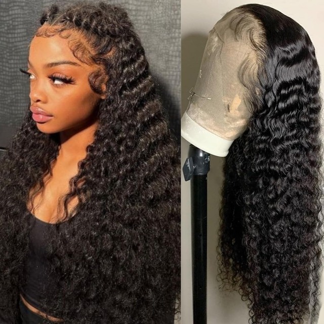 22 36 40 Inch 13x6 Hd Transparent Lace Front Human Hair Wig Pre Plucked 150% Density Deep Wave 13x4 Lace Frontal Human Hair Wigs