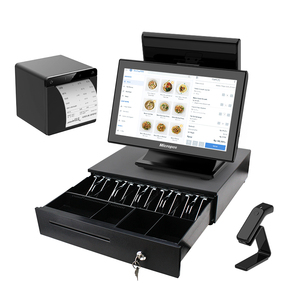 15.6 inch kép màn hình cảm ứng tiền mặt đăng ký tất cả trong một Android POS Máy in POS + Hệ thống cửa sổ POS tablet với máy in - Product Image 1