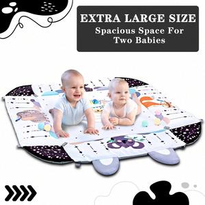 Tapete de Juego Sensorial Grande para Bebés Recién Nacidos, Tapete de Tiempo Boca Abajo con 5 Juguetes Desmontables y Almohada - Product Image 5