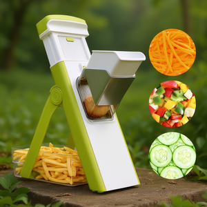 Éminceur de légumes mandoline avec récipient blanc et vert ZF2301 1 - Product Image 3