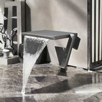 Robinet de lavabo cascade monotrou moderne à poignée unique, à montage sur comptoir, avec débit contrôlé, pour eau chaude/froide, idéal pour hôtels et maisons d'hôtes