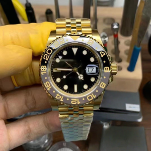 Montres mécaniques automatiques 40 mm en métal doré, noir, gris, avec lunette en céramique II, <span class=keywords><strong>montre</strong></span> de luxe pour homme en or, <span class=keywords><strong>bracelet</strong></span> Jubilé Président - Product Image 1