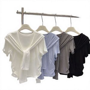 Camiseta de mezclilla holgada unisex para mujer, de algodón grueso, con estampado 3D en relieve, gráfico personalizado, estilo urbano, de corte caído. - Product Image 2