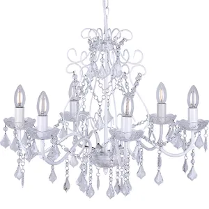 Classique bougie suspendue moderne lampe de luxe acrylique pendentif lumière salon mariage gouttes chambre or cristal lustre